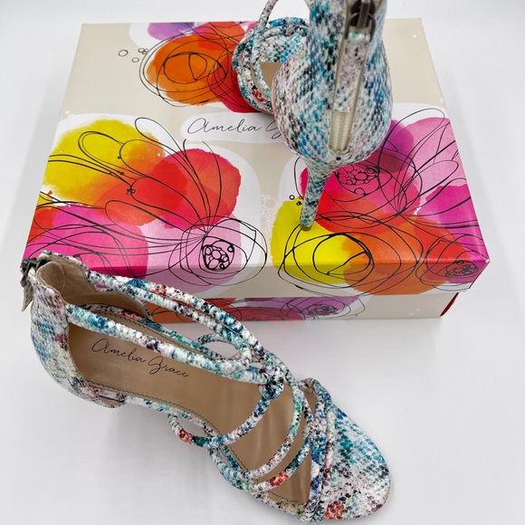 Amelia Grace Open Toe Multi Color Sandals - Picture 5 of 10
